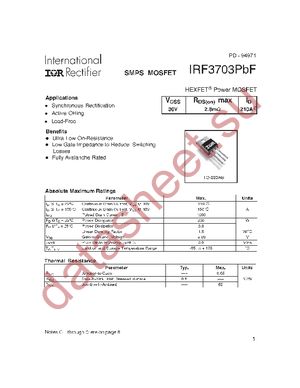 IRF3703PBF datasheet  